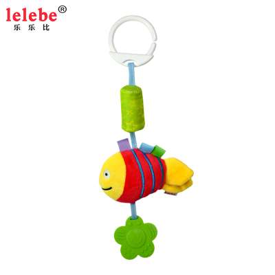 lelebe Animal baby bed bell cute Rattle Toy Plush red fish wind chime toy baby carriage Wind Chime